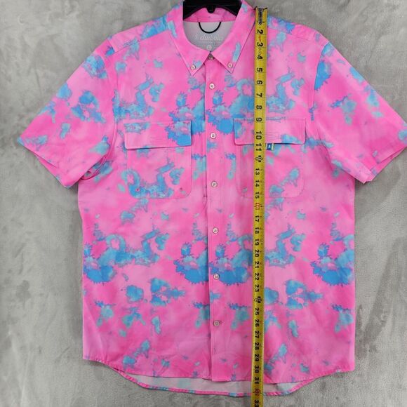 Chubbies Mens Large Friday BreezeTech Short Sleeve Performance Shirt Pink Tiedye - Picture 5 of 8